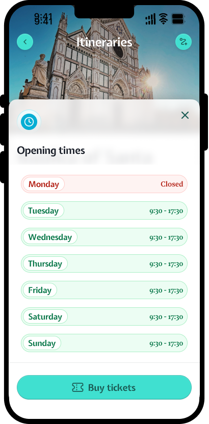 Get informed on opening times and find the best moment to visit attractions and landmarks.