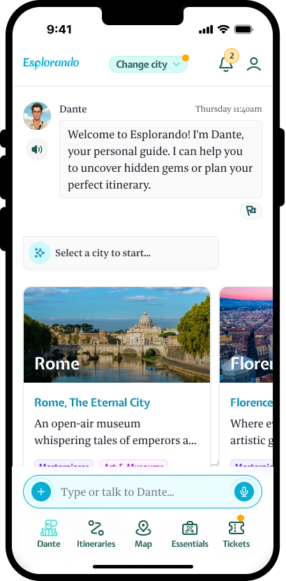 Shape an authentic experience with Esplorando, your cultural travel guide.